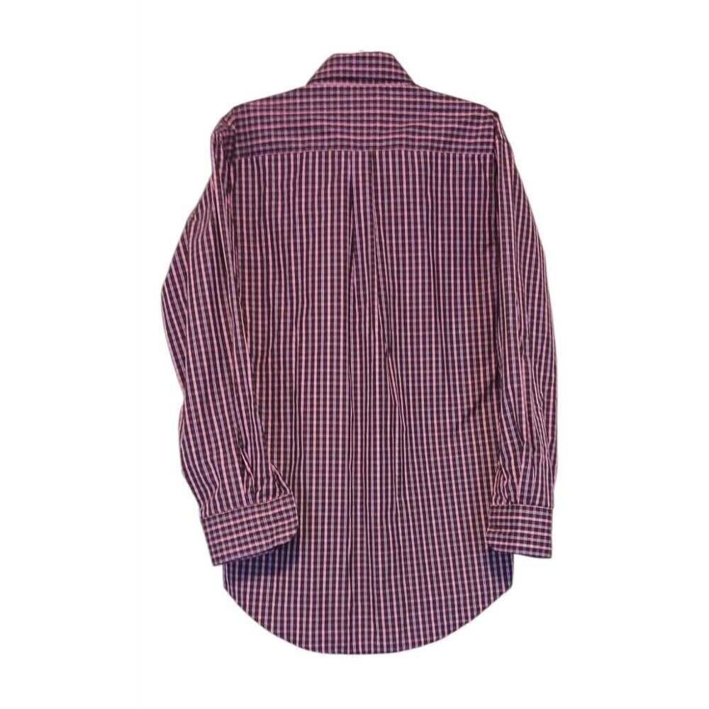 T Harris Striped Button Down Shirt M Poplin Long Sleeve Academia 100% Cotton - Picture 4 of 7